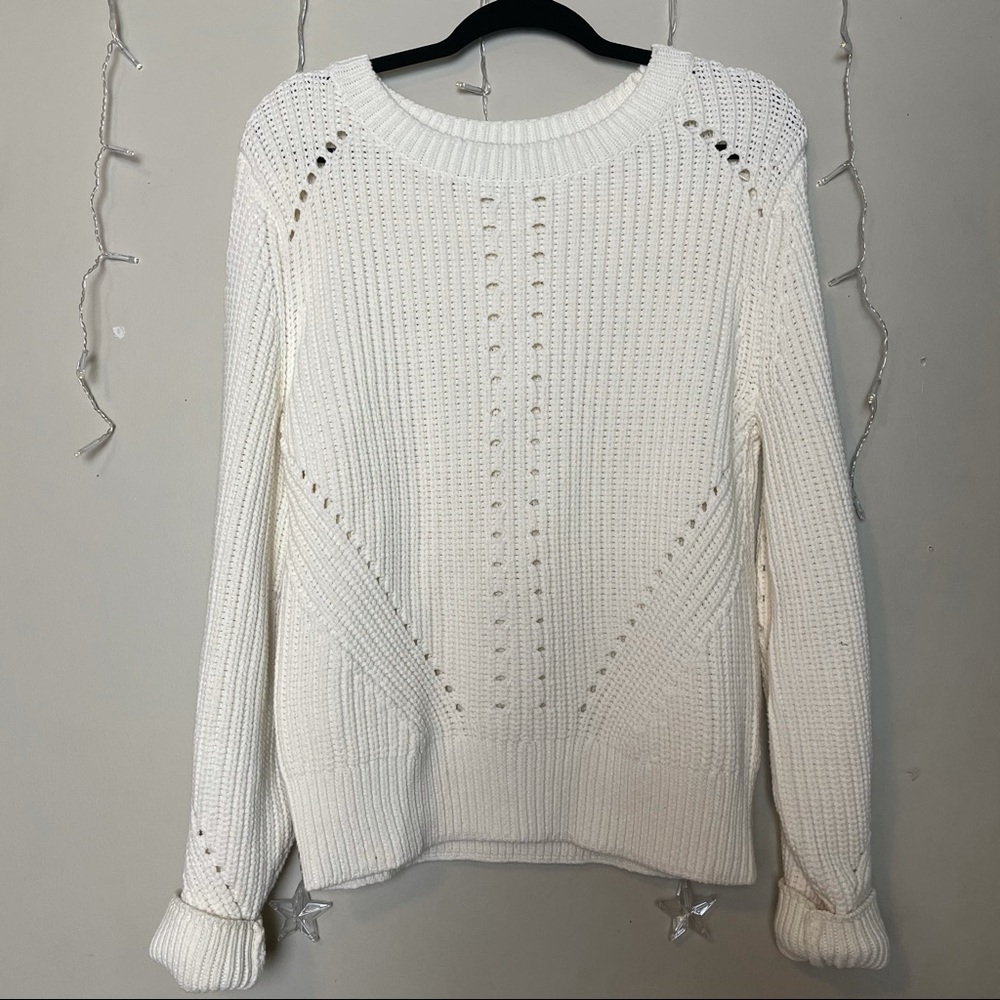 White Open Knit Fall & Winter Cozy Sweater